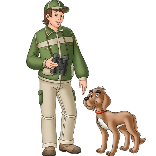 Förster Buchfink und Hund