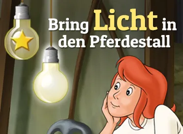 Bibi und Tina Spiel kostenlos Bring Licht in den Pferdestall